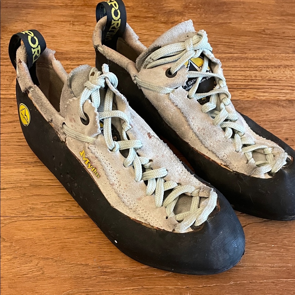 La Sportiva Black and Sage Grey Climbing Shoes